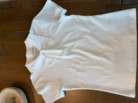 Scalloped Collar Knit Polo