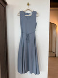 Sleeveless V-Neck Midi Dress with Tie Waist