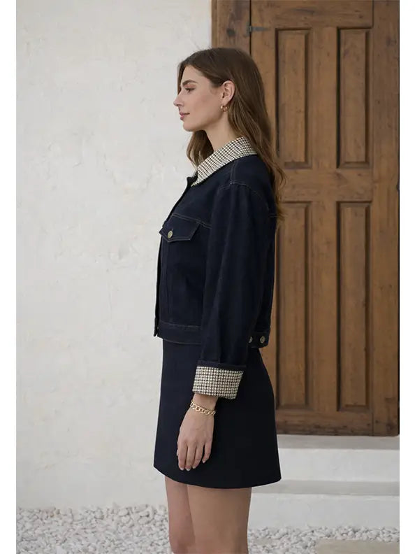 Contrast Collar Denim Jacket
