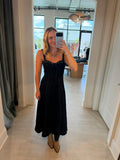 Studded Corset Denim Midi Dress