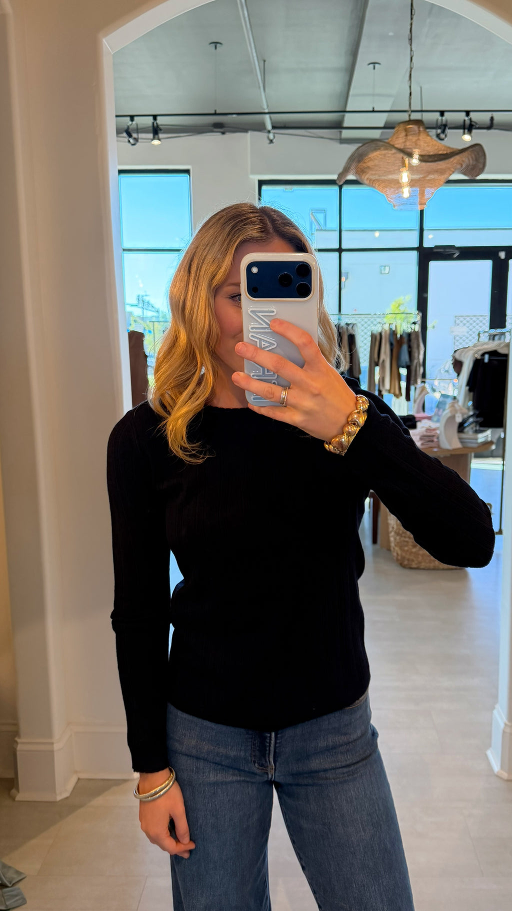 Scalloped Pointelle Knit Top