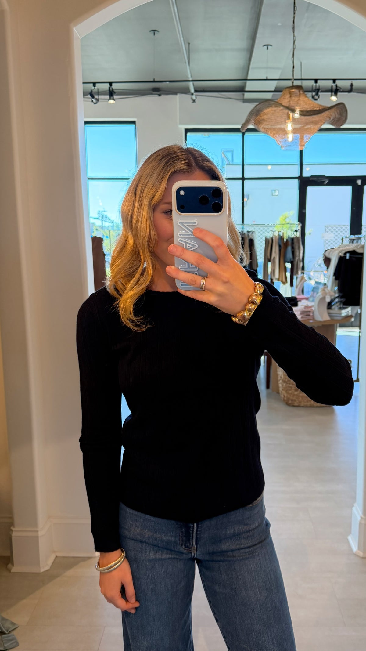 Scalloped Pointelle Knit Top