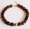 Pebbles Brown Beaded Necklace