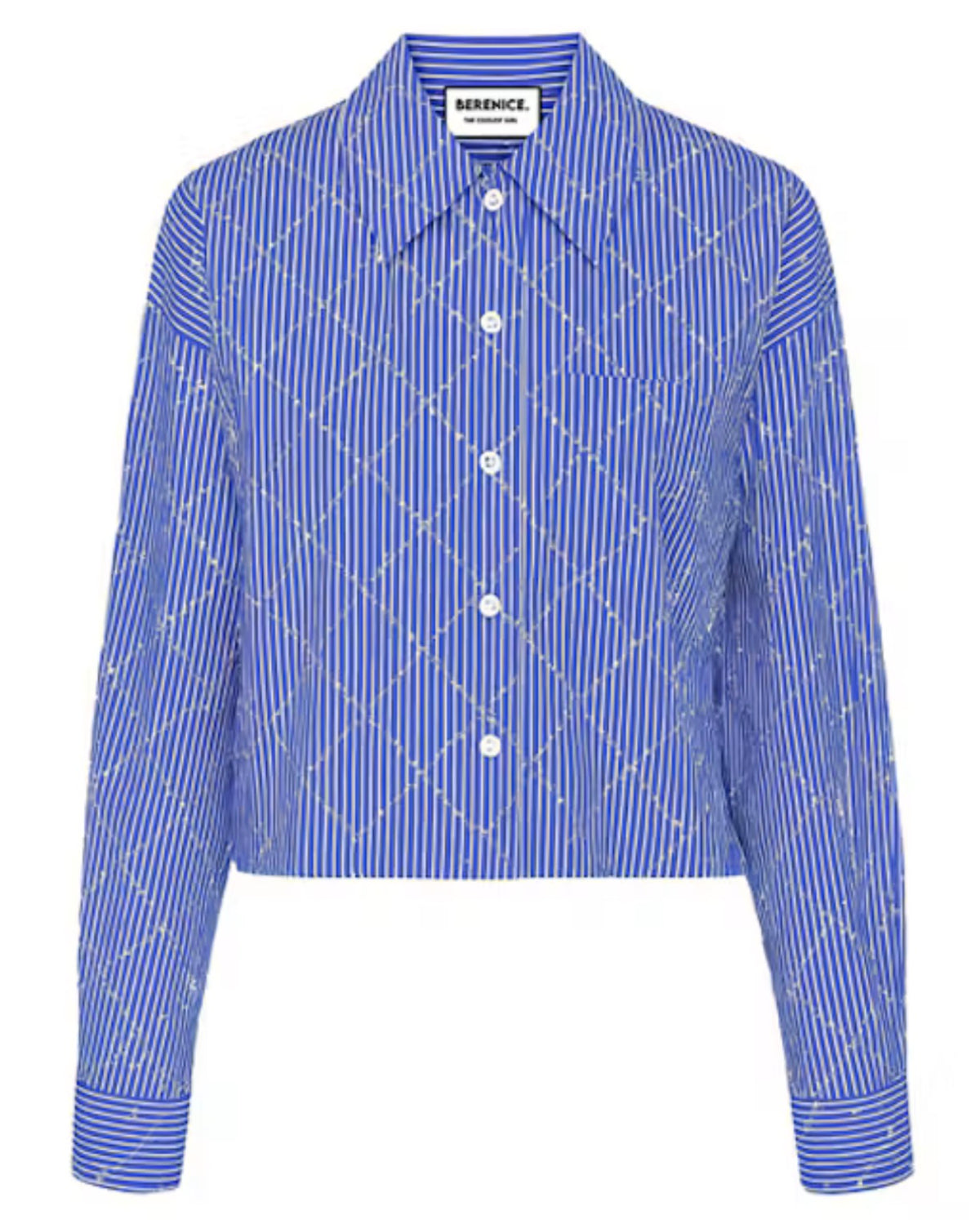 Striped Check Rhinestone Shirt