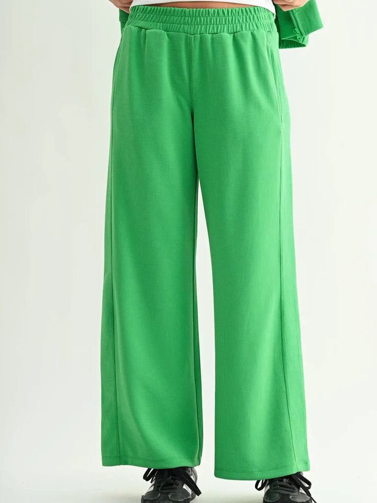 Rib Wide-Leg Pants