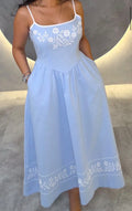 Light Blue Embroidered Dress