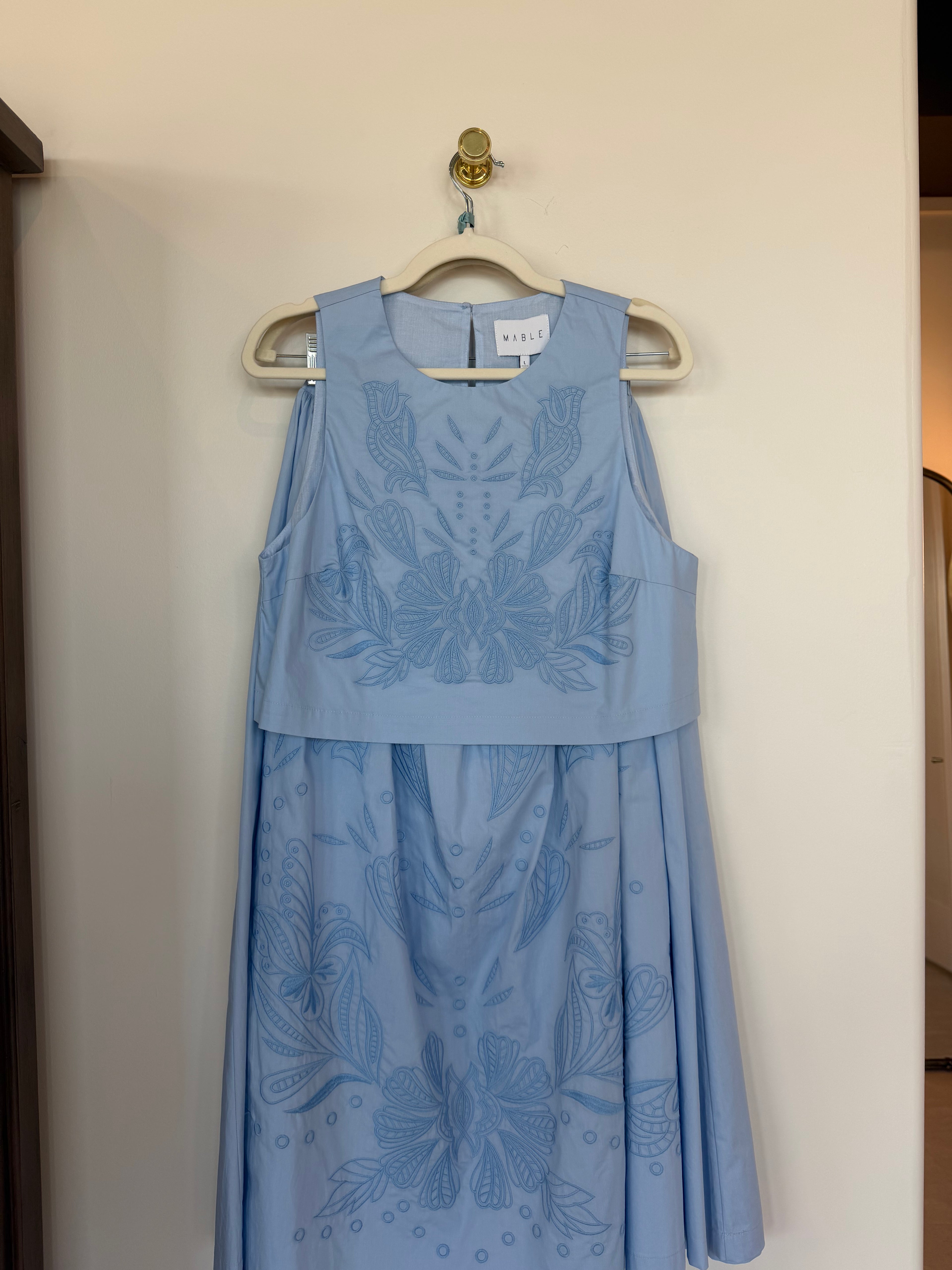 Embroidered Top/Midi Skirt Set
