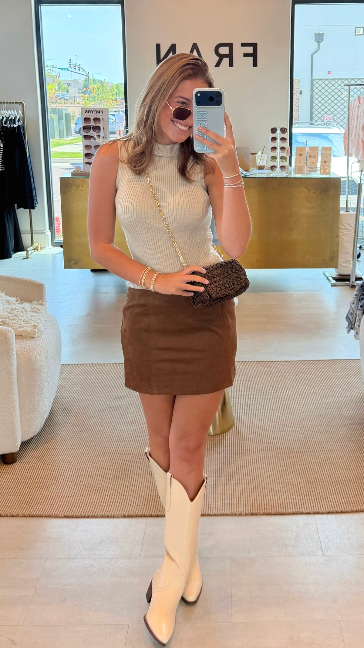 Kaia Suede Mini Skirt