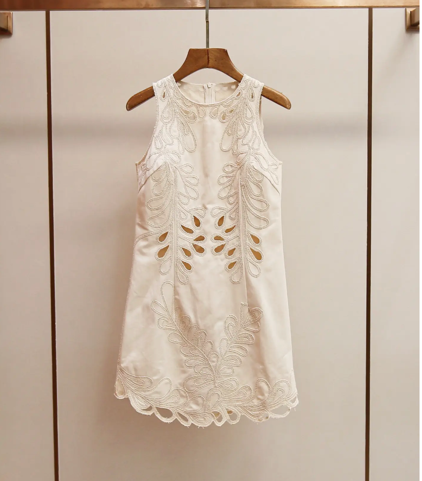 Embroidered Sleeveless Dress