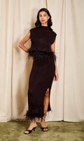 Kelsei Feather Midi Skirt Set