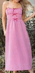 Seersucker Gingham Midi Dress