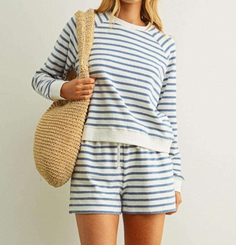 Striped Terry Short Set