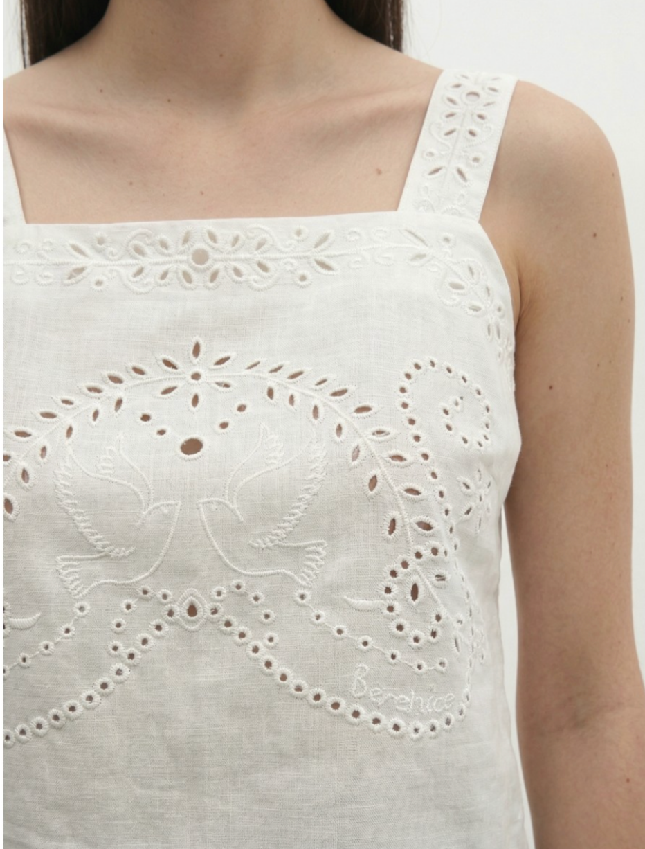 Embroidered Strap Top