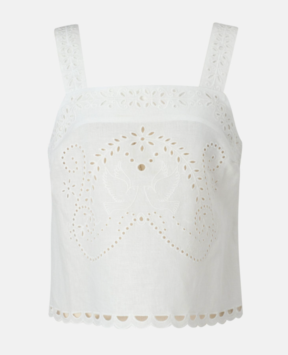 Embroidered Strap Top