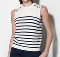 Elaine Sleeveless Stripe Sweater Top