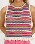 Multi Color Sleeveless Knit Top