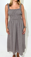 Gingham Maxi Dess with Ruffled Straps