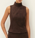 Etienne Faux Suede Top