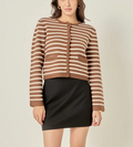 Striped Knit Jacket Cardigan