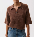 Nadya Alpaca Blend Boxy Polo Sweater