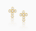Mini Pearl Cross Studs
