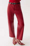 Jett Alt Leather High Rise Bowed Straight