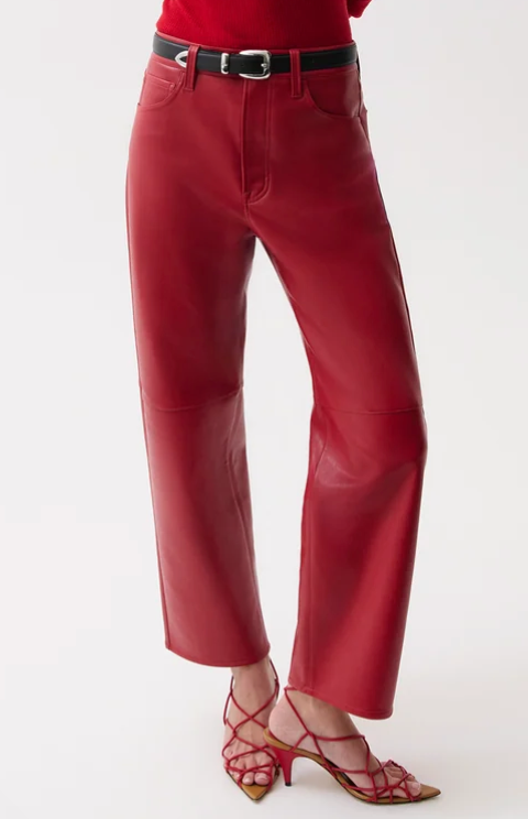 Jett Alt Leather High Rise Bowed Straight