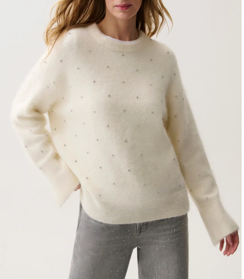 Luna Embellished Crew Neck Sweater