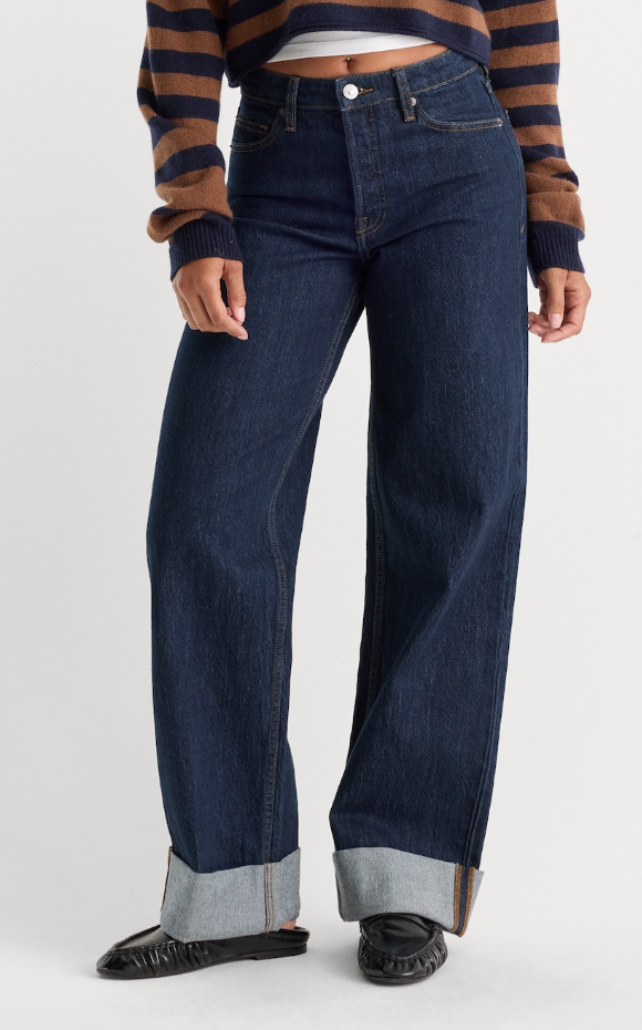 Cuffed Vintage Wide Jeans