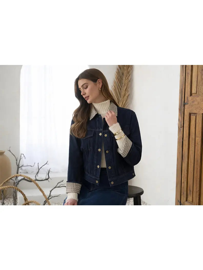 Contrast Collar Denim Jacket