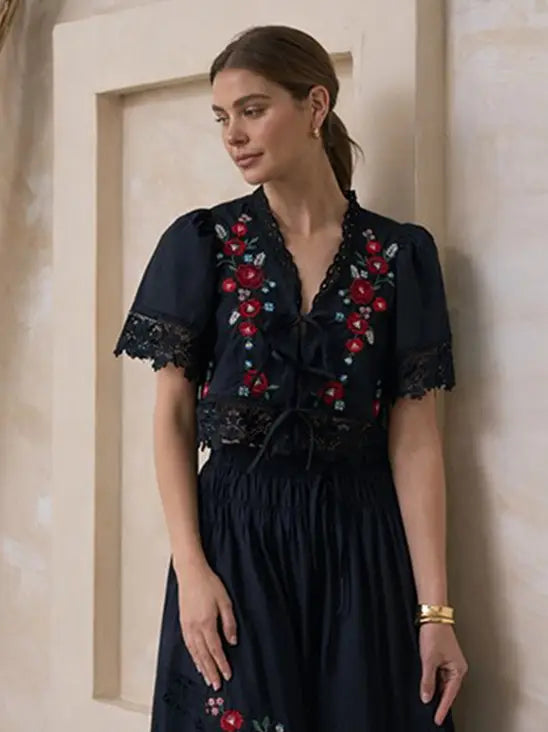 Floral Flutter Sleeve Top